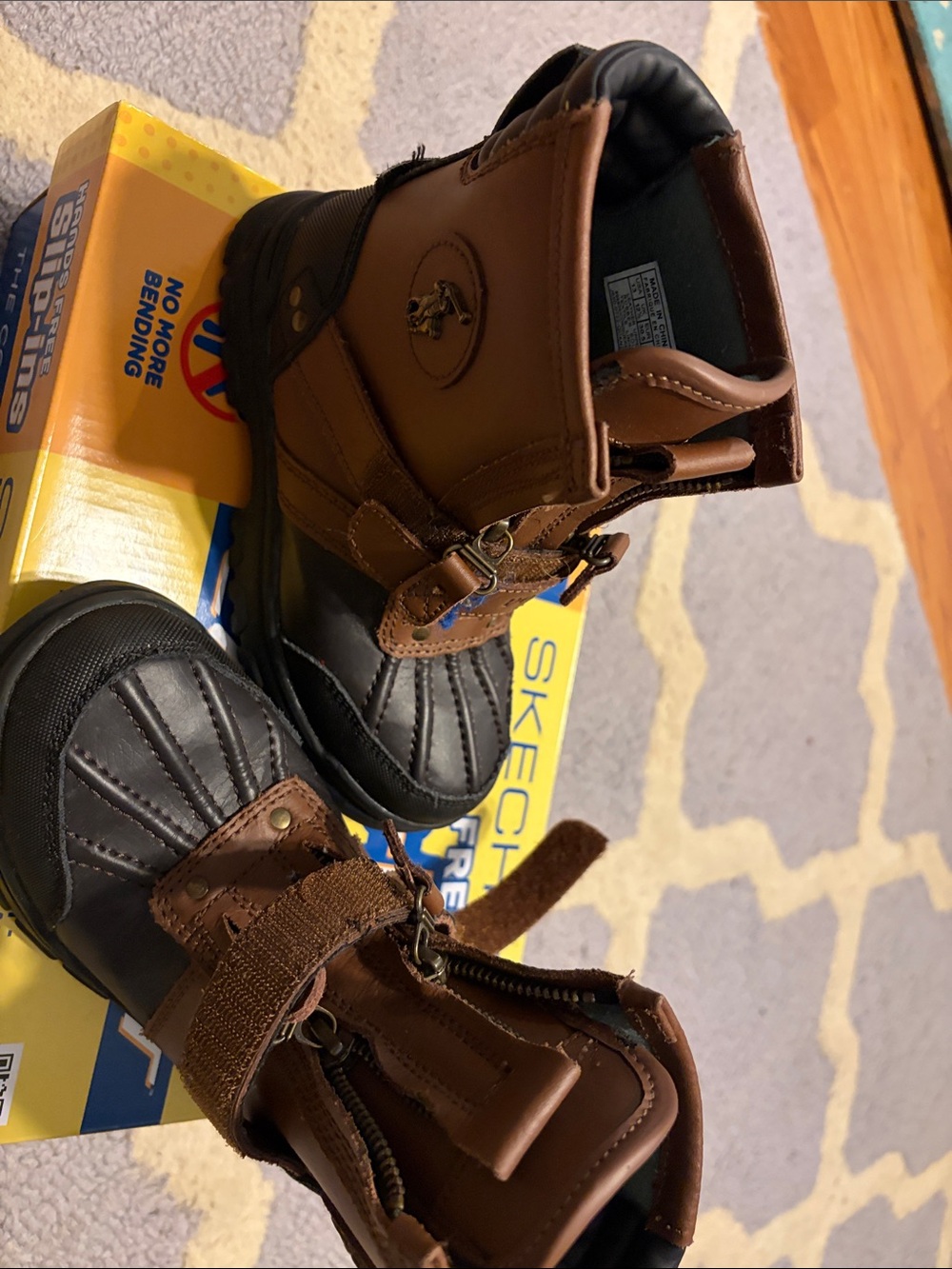 Polo by Ralph Lauren Kids Brown and Black Lace-Up Winter Boots - Picture 3 of 5